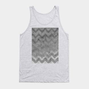 Gray white vintage chevron pattern lines retro distressed Tank Top